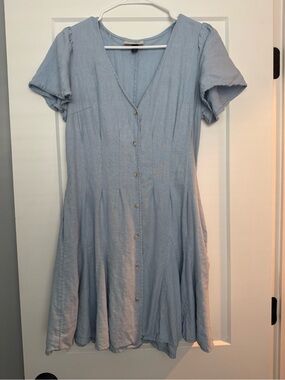 Universal Thread Light Blue Button-Front Mini Dress